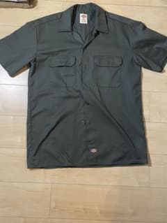 Dickies 半袖ワークシャツ オリーブグリーンのサムネイル