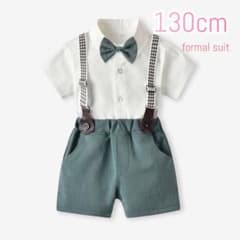 新品＊130cm キッズ フォーマル スーツ 4点セット 半袖 グリーンのサムネイル