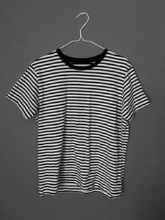 無印良品 ボーダー柄 半袖Tシャツ ホワイト×ブラック XLのサムネイル