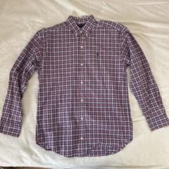 ラルフローレン チェックシャツ XL ボタンダウン 赤×ネイビー 古着のサムネイル