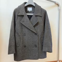 MOUSSY ヘリンボーン ピーコート グレーのサムネイル