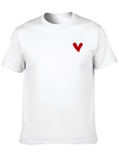 ハート プリント Tシャツ ホワイト 半袖のサムネイル
