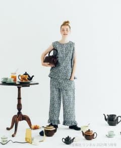 ネストローブ リネンリバティ2wayノースリーブブラウス nest robe 