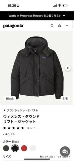 patagonia ウィメンズ・ダウンリフト・ジャケット Sサイズ Blackのサムネイル