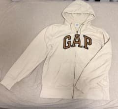 GAP ジップアップパーカー アイボリー 刺繍ロゴのサムネイル