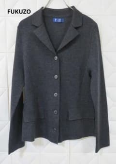 FUKUZO Women's Wool Tailored Jacket, Size M, Dark Gray