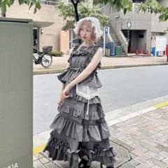 merry jenny フリルティアードワンピース グレー merry jenny フリルティアードワンピース グレー - メルカリ