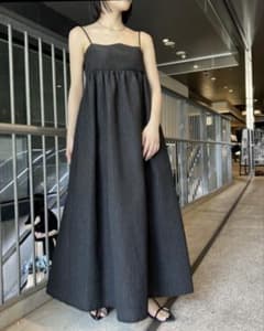 ジャガード　キャミワンピース　エンボス　美品のサムネイル