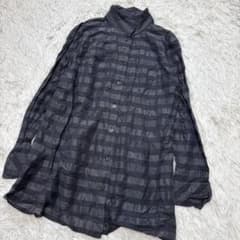 美品☆レリアン チュニック丈 長袖 シャツ サイズ13 黒 リネン混 