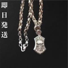 ヴィンテージ S925刻印 銀のネックレス シルバースカル 骸骨 重厚感