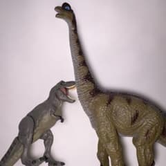 恐竜フィギュア 2体セット ブラキオサウルス ティラノサウルスのサムネイル