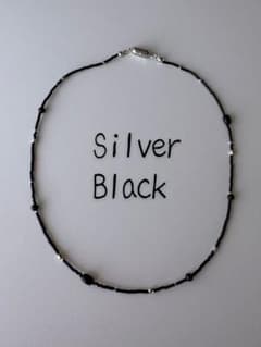 【sulo jewelry】ブラック×シルバー ビーズネックレス　モノトーンのサムネイル