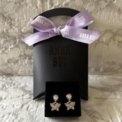 [Excellent Condition] ANNA SUI Butterfly Earrings, Silver, Simple, 2-Way