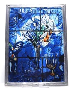 マルク・シャガール ヴィンテージ ステンドグラス ボストン美術館 村の新郎新婦 マルク・シャガール ヴィンテージ ステンドグラス ボストン