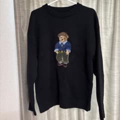 MANFINITY ブラック クマ刺繍 セーター Sのサムネイル