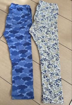 UNIQLO レギンス 110cm 10分丈 2枚まとめセット　花柄　雲柄