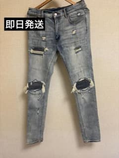希少 mnml ダメージ加工 スキニーデニムパンツ 34インチ - メルカリ