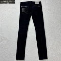 y2k NO ID . バイカー スキニーデニム パンツ スタッズ ブラック 