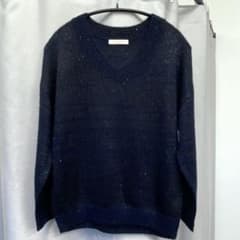 chocol raffine robe スパンコール Vネックニット