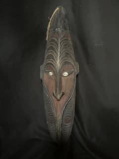 パプアニューギニア アンティーク 木彫り 仮面/62cm/魔除け - メルカリ