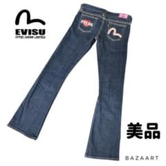 エヴィス ドンナ EVISU donna ブーツカット デニム ハート 刺繍 - メルカリ