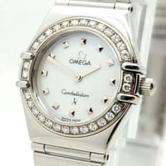 新品電池交換済】OMEGA コンステレーション ダイヤベゼル シェル文字盤