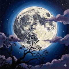 満月の絵画・癒し・風水・フォトフレーム付き127×178mm - メルカリ