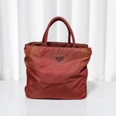 プラダ PRADA トートバッグ ナイロン 三角ロゴ レッド Y2K おまけ付き