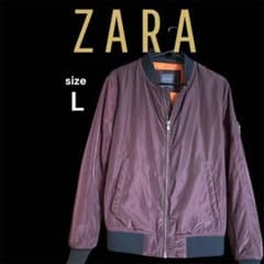 《美品》ZARA MA-1 フライトジャケット サイズL パープルのサムネイル