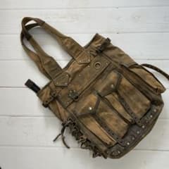 ケムリ KMRii トートバッグ キャンバス レザー スタッズ カモフラ