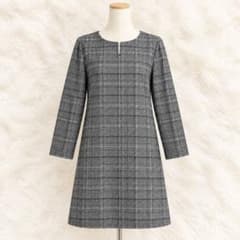 as know as アズノゥアズ チェック柄 袖リボンチュニックワンピース