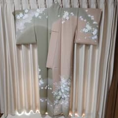 ち*ぺ様 訪問着 単衣　大きいサイズ　LLサイズぼかし染め 花柄 訪問着 単衣 大きいサイズ LLサイズぼかし染め 花柄 - メルカリ
