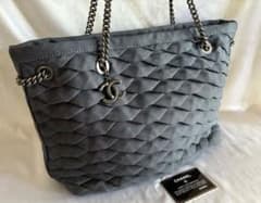 極極美品♡CHANEL フリルデニム チェーントートバッグ マトラッセ 
