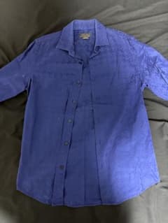 ZARA MAN 総柄 半袖シャツ SLIM FIT ブルーのサムネイル