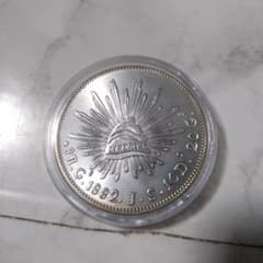 メキシコ 1882年 8レアル 銀貨 記念メダルのサムネイル