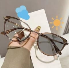 サングラス　調光サングラス　ブラウン　モカ　サングラス　伊達メガネ　UVカットのサムネイル