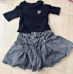 Lovetoxic トップス＆デニムスカート セット140のサムネイル