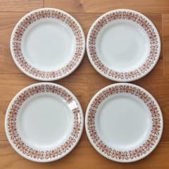 OLD Pyrex カッパーフィリグリー サラダプレート4枚セットのサムネイル
