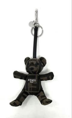 フェンディ ブラウン FF ジャカード キーホルダー クマ - メルカリ