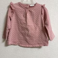 next baby 長袖カットソー ピンク ドット柄のサムネイル