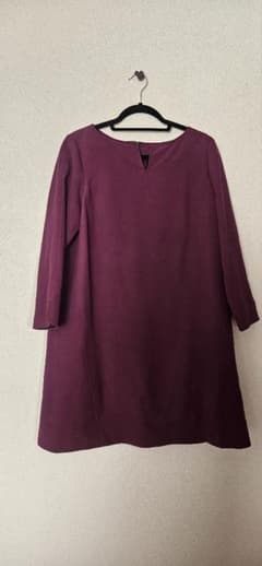 ちょり様専用【ドゥクラッセ】膝丈 ワンピース ワインレッド ゆったりのサムネイル