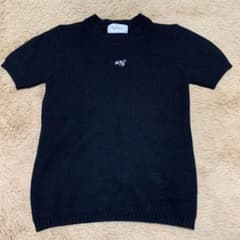MY BALENTIN 刺繍ロゴサマーニット黒のサムネイル