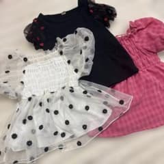 パフスリーブ トップス チュニック 3点セットのサムネイル