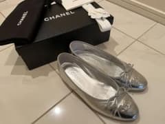 CHANEL バレリーナ フラットシューズ サイズ36 シルバー 美品のサムネイル