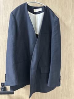 Plage - plage  STRIPE SUMMER ジャケット   ネイビー　36 Plage STRIPE SUMMER ジャケット ネイビー 36 - メルカリ