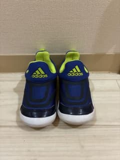 adidas キッズ スニーカー 14cm ブルー×蛍光イエローのサムネイル