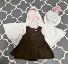 mikiHOUSE ワンピースとケープ、帽子セットのサムネイル