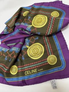 CELINE セリーヌ ヴィンテージ シルクスカーフ　レディースのサムネイル
