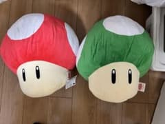 スーパーマリオ 特大ぬいぐるみ キノコ 赤緑セットのサムネイル