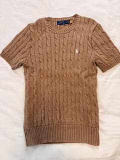 Polo Ralph Lauren ケーブルニット 半袖セーターブラウン (M)のサムネイル
